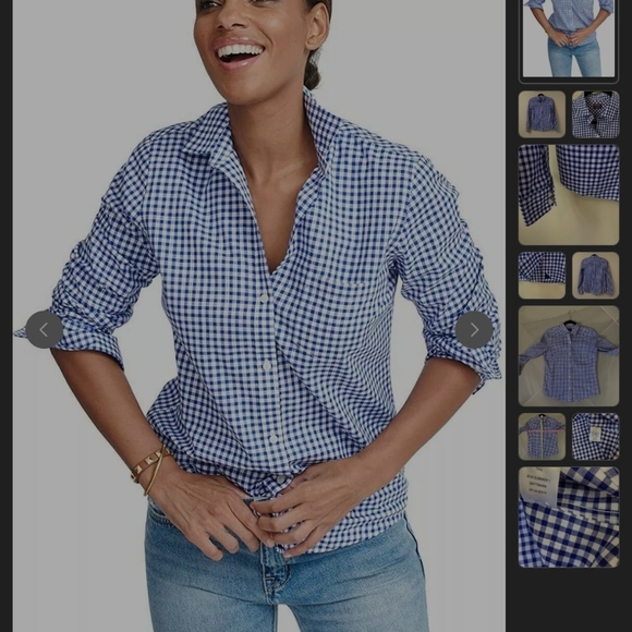 Untuckit bottom dawn shirt long sleeve blue and white size available 4 and 6 - Picture 1 of 7